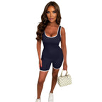 Damen Sportlicher Jumpsuit mit dekorativen Kontrastnähten und figurformendem Schnitt R&B