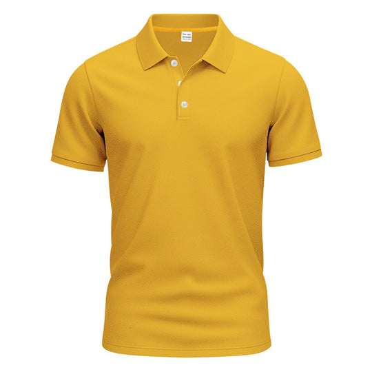 Herren nan Polokragen-Shirt mit schlanker Passform, atmungsaktiver Meshstruktur und flacher Zwei-Knopfleiste R&B