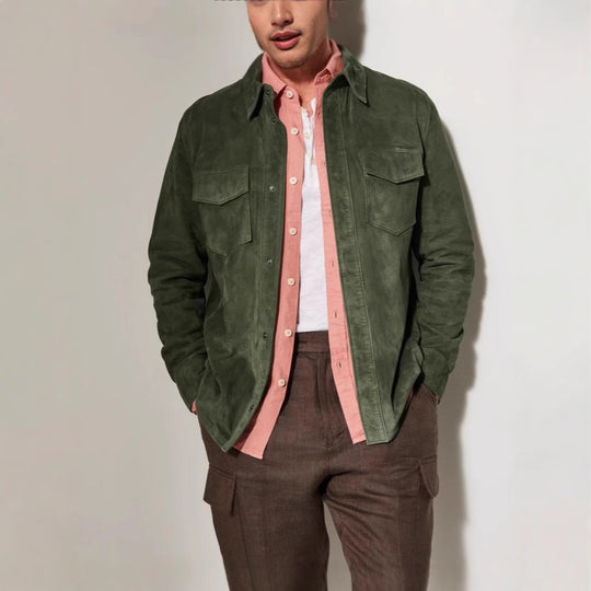 Herren hochwertige Vegan lederjacke im klassischen Design R&B