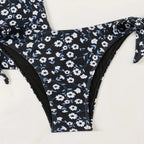 Damen Einteiler Badeanzug mit floralem Rüschendesign R&B