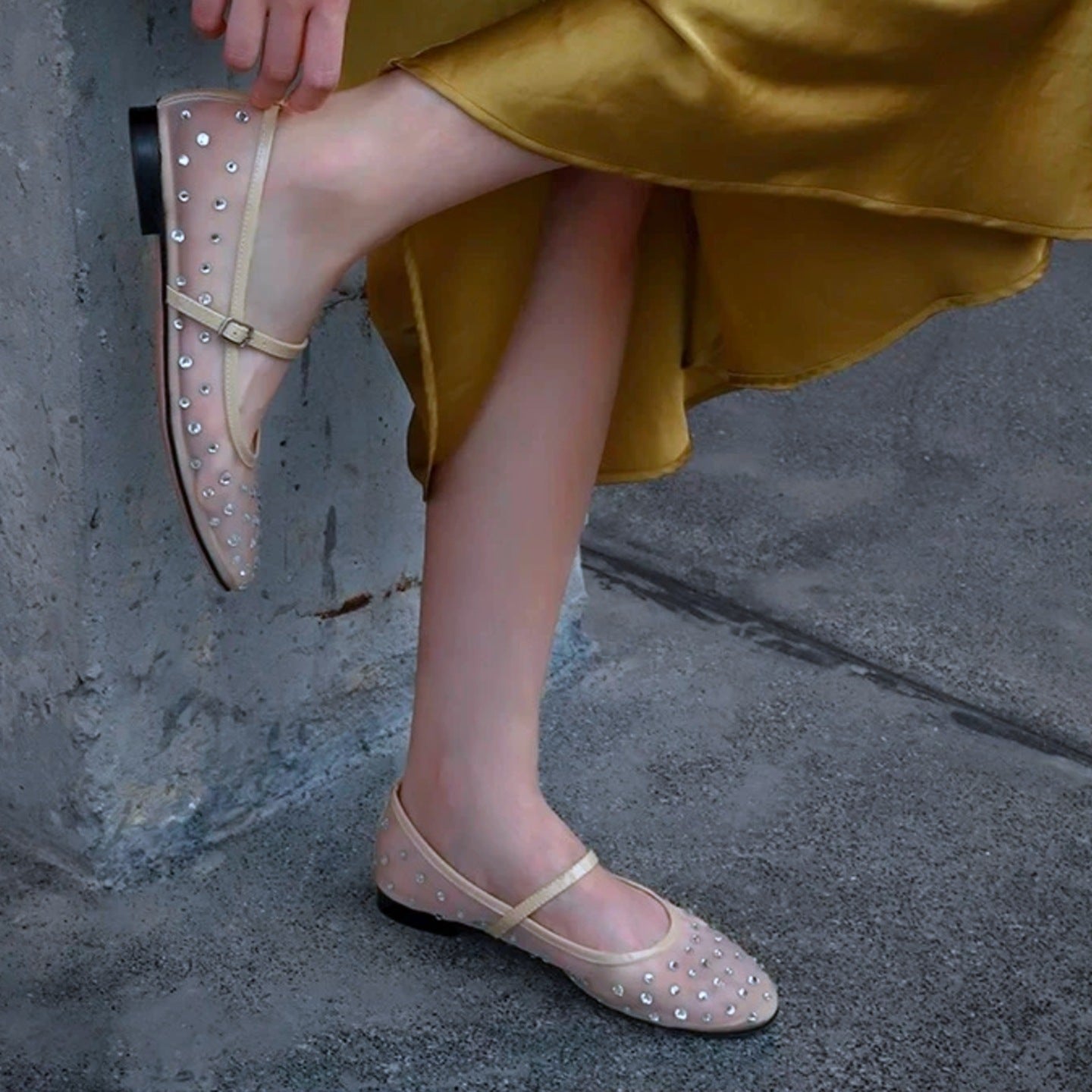 Damen Ballerinas mit funkelnden Strassdetails und komfortablem Fußbett R&B