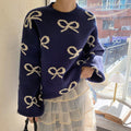 Damen Weicher Pullover mit romantischem Schleifenmuster R&B
