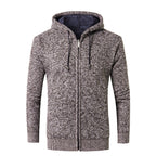 Herren moderne Strickjacke mit Kapuze und weichem Innenfutter R&B