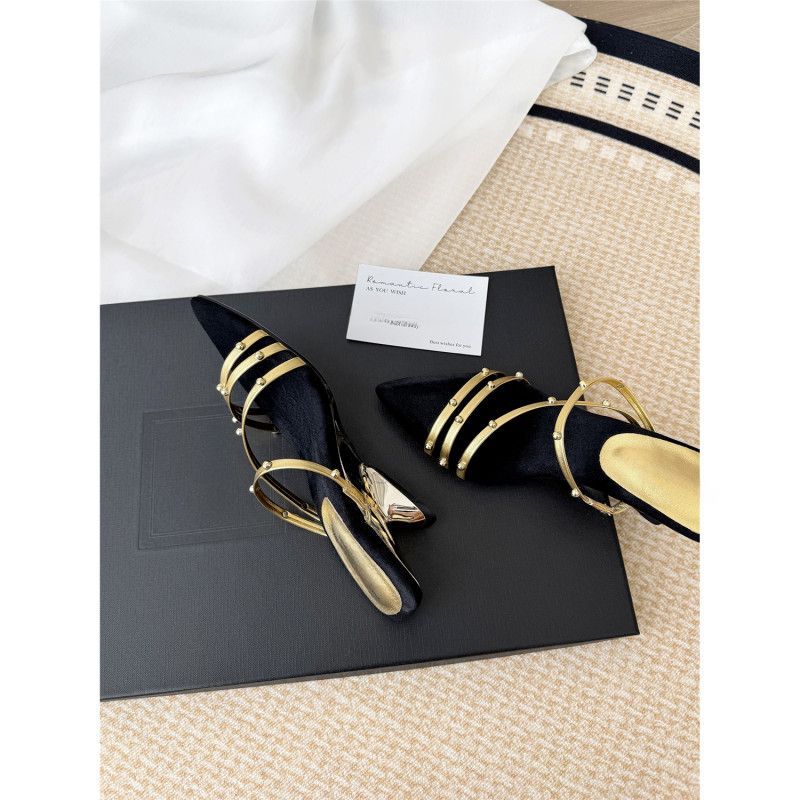 Damen elegante Zehentrenner-Sandalen mit dekorativen Riemen R&B