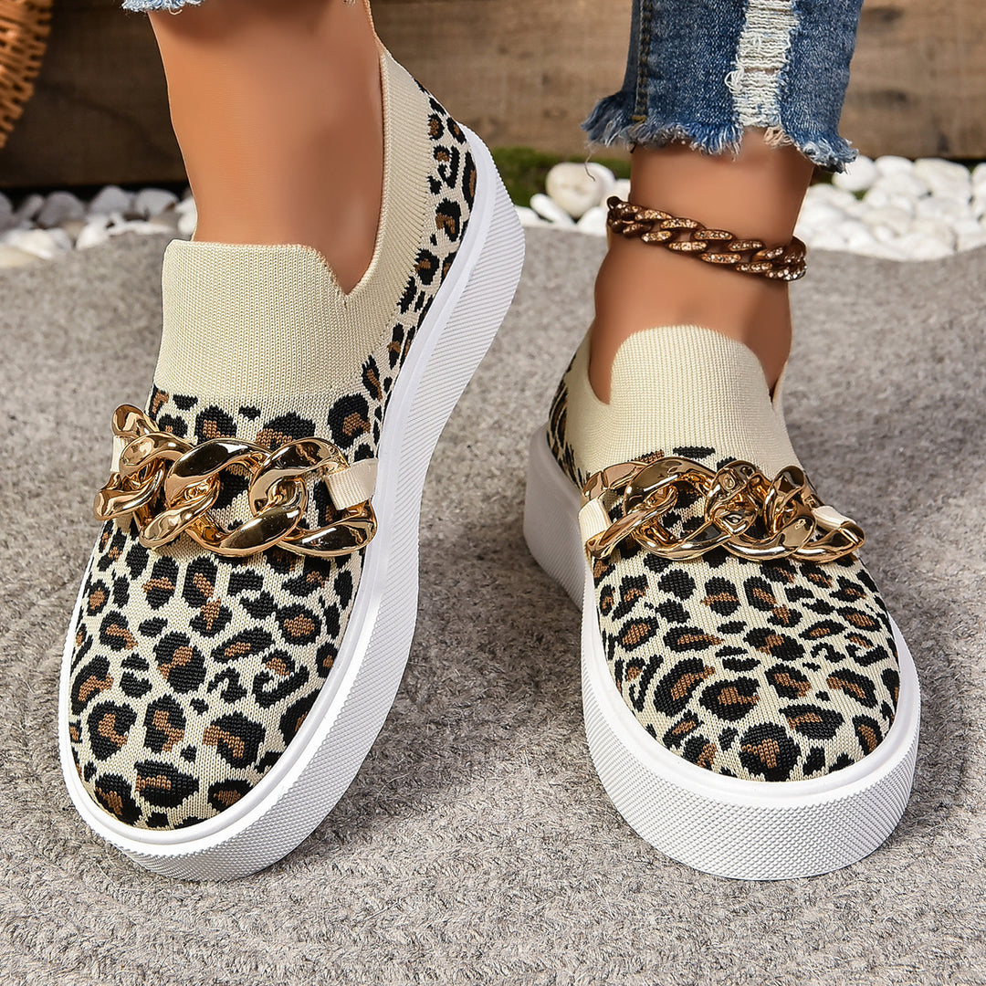 Damen Modische Slip-On Sneakers mit elegantem Ketten-Detail R&B