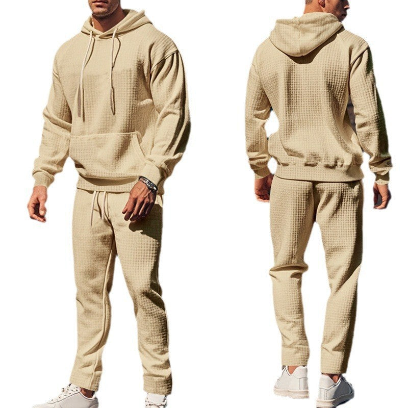 Herren lässiger Kapuzenpullover mit strukturiertem Design und praktischen Taschen R&B