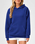 Damen Hoodie mit strukturierter Oberfläche und praktischer Kängurutasche