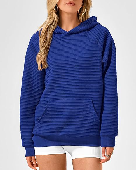 Damen Hoodie mit strukturierter Oberfläche und praktischer Kängurutasche