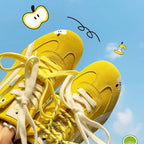 Damen Sneakers mit fröhlichem Apfelmotiv und textiler Oberflächenstruktur R&B