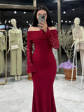 Damen Elegantes Spitzenkleid mit Off-Shoulder Design und Schößchen R&B