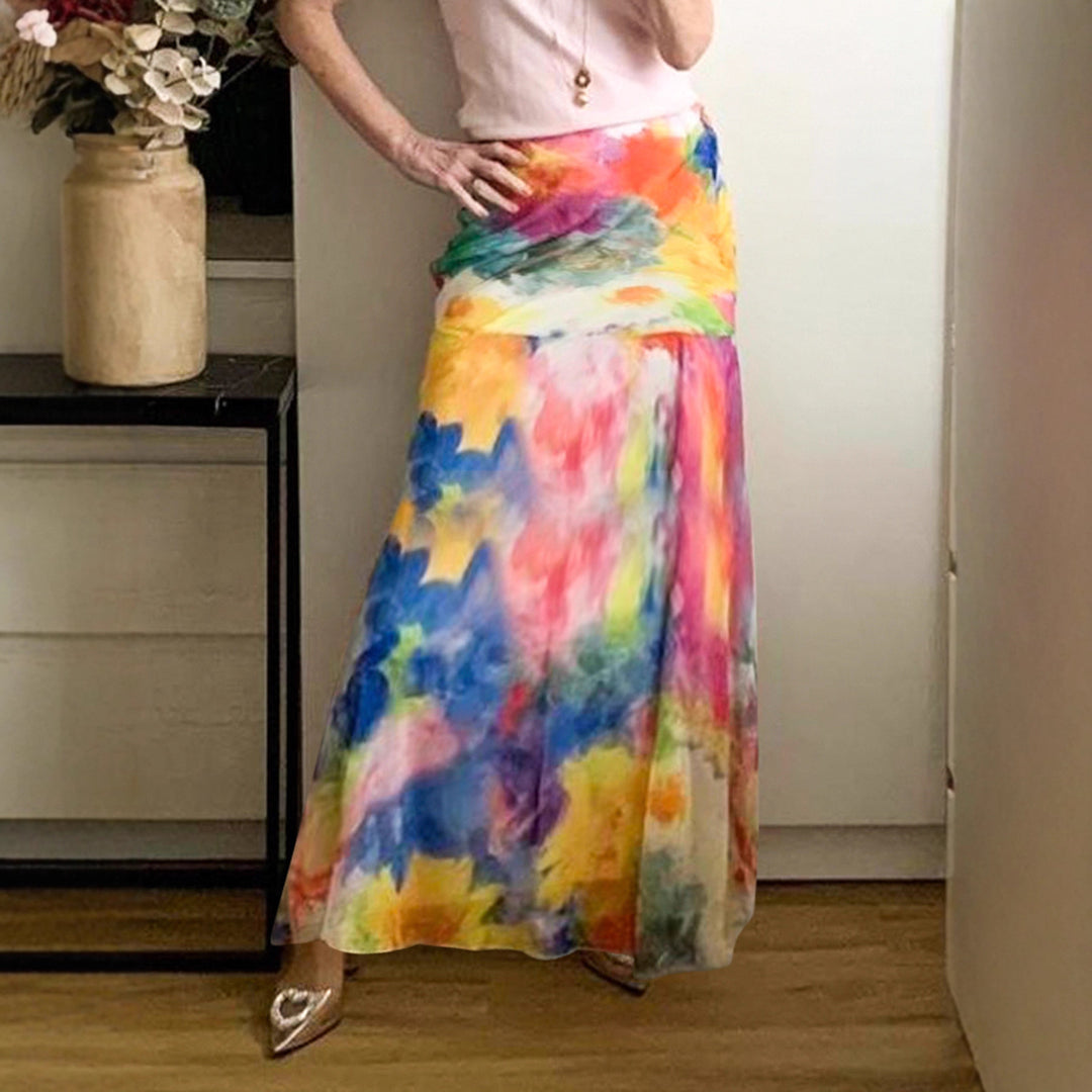 Damen Maxirock mit elegantem Blumenmuster und fließendem Schnitt R&B
