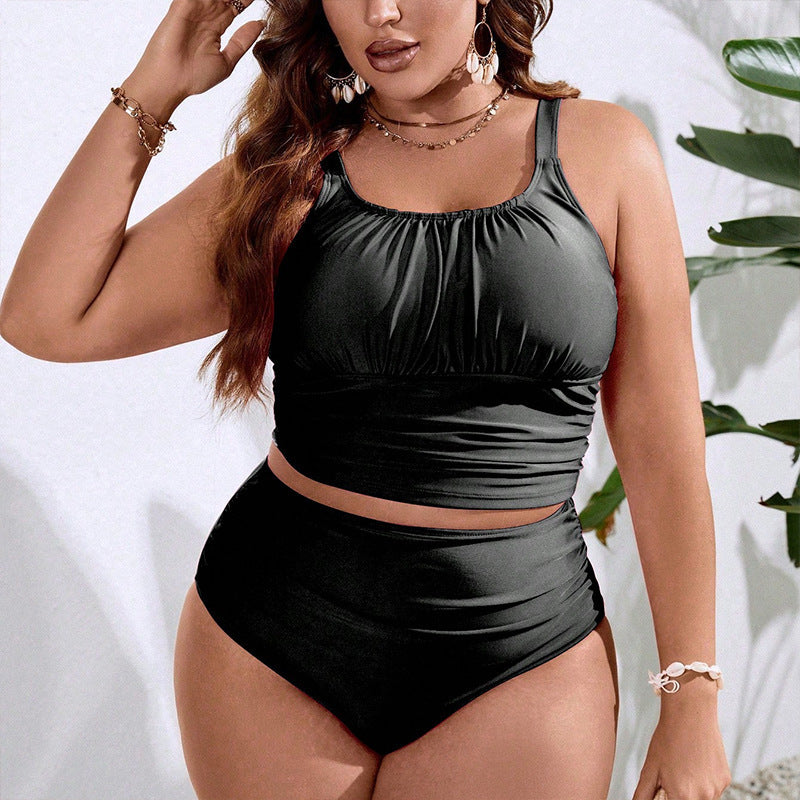 Damen Zweiteiliges Bikini-Set mit hoch taillierter Hose und schickem Oberteil R&B