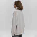 Damen Overgröße Rollkragenpullover aus weicher Wolle R&B