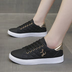 Damen Modische Sneakers mit gestepptem Obermaterial und goldenen Akzenten R&B