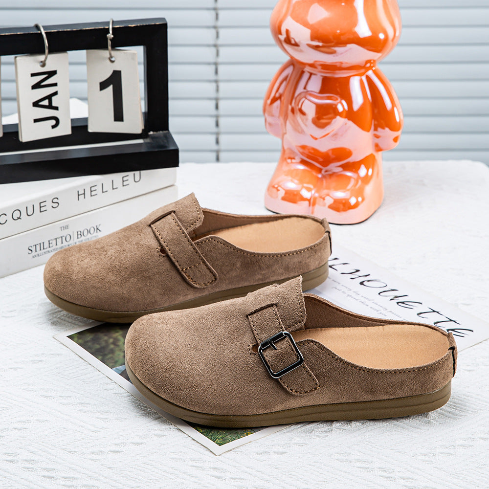 Damen Bequeme Hausschuhe mit verstellbarem Riemen und rutschfester Sohle R&B