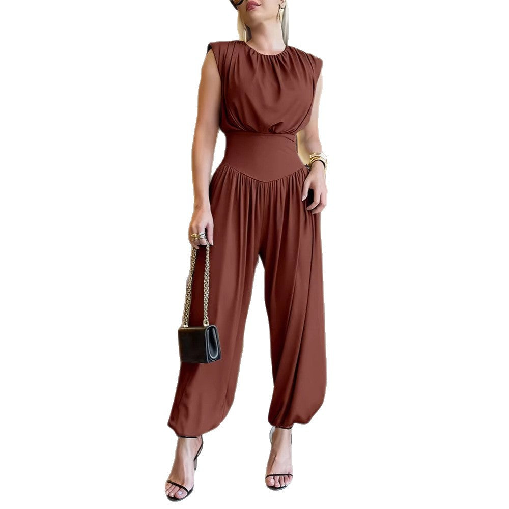 Damen modischer Jumpsuit mit elastischem Taillenbund und innovativem Schnitt R&B