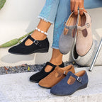 Damen Wedge-Pantoletten mit modischem Schnallen-Design R&B
