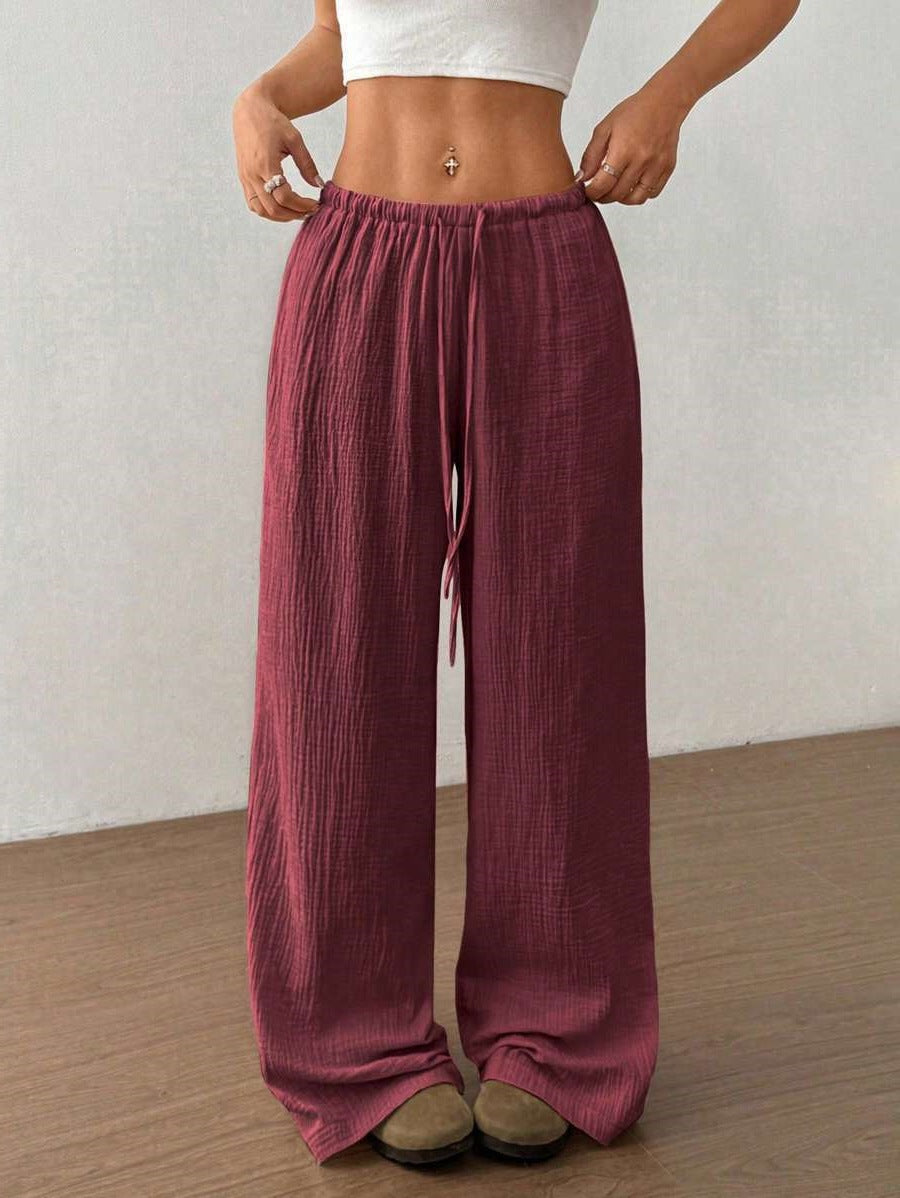 Damen Weite Sommerhose mit elastischem Bund und lockerem Schnitt R&B