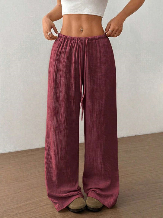 Damen Weite Sommerhose mit elastischem Bund und lockerem Schnitt R&B