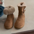 Damen Kuschelige Winterboots mit weichem Kunstfellkragen und robuster Sohle R&B