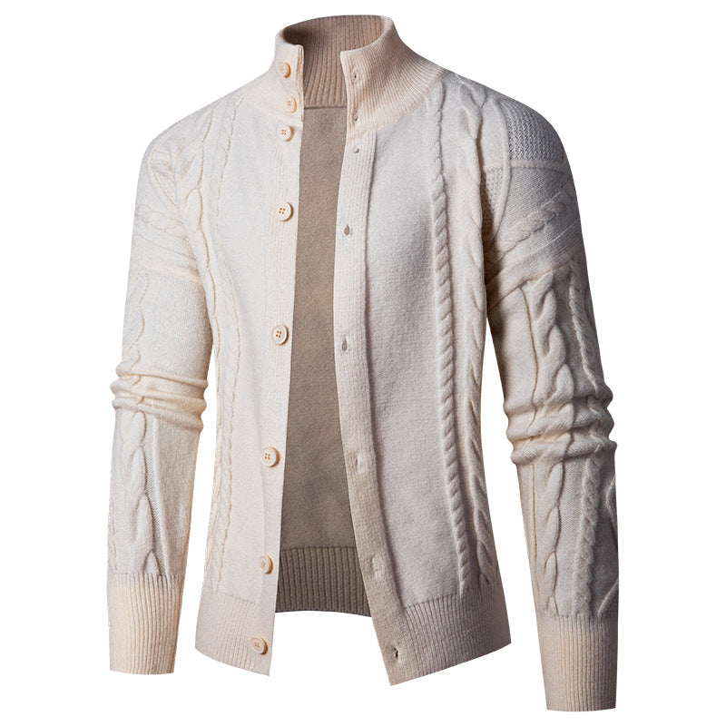 Herren Strickjacke mit eleganten Kabelmustern R&B