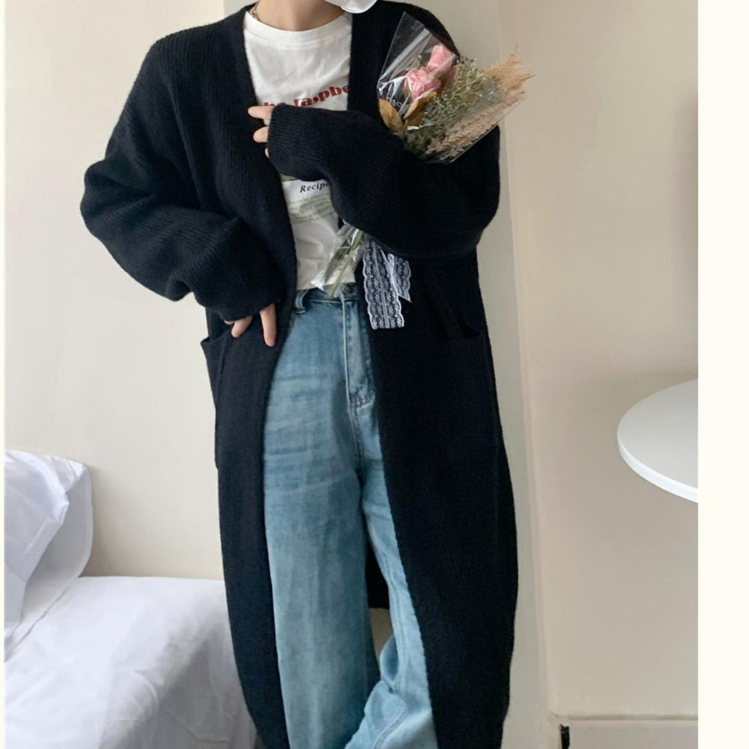 Damen Weicher Strickmantel mit großzügigen Taschen und weitem Schnitt R&B