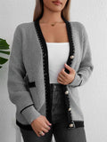 Damen Strickjacke mit kontrastierenden Knopfdetails und Taschen