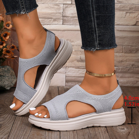Damen Komfortable Keilsandalen mit atmungsaktiver Obermaterialstruktur und flexiblem Fußbett R&B