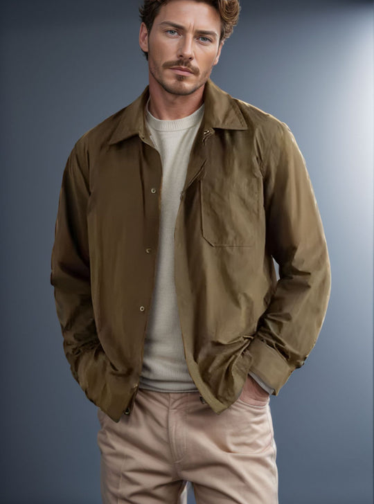 Herren leichte Freizeitjacke mit praktischem Druckknopfverschluss und modernem Schnitt R&B