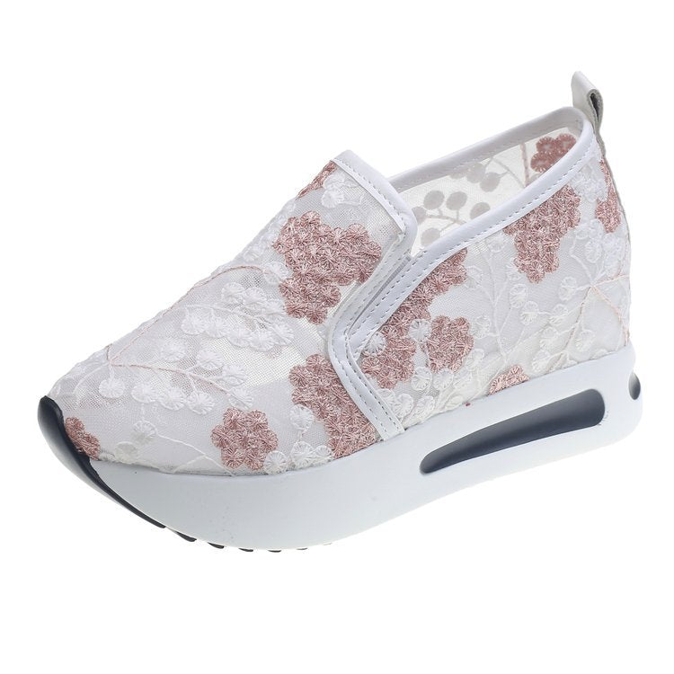 Damen Slip-On Sneakers mit floraler Stickerei R&B
