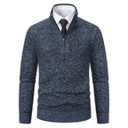Herren Pullover mit modernem Reißverschluss und strukturierter Oberfläche R&B