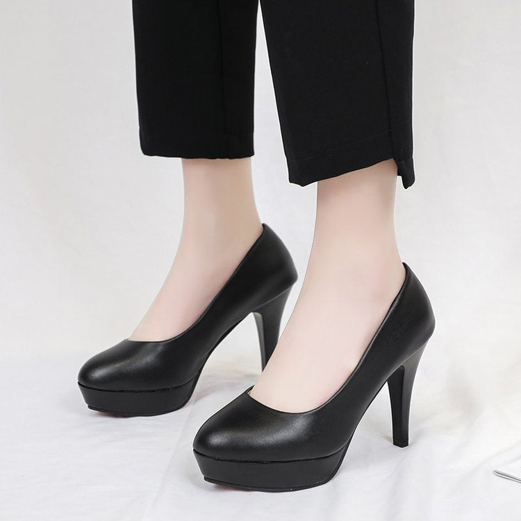 Damen elegante Plateau-Pumps mit komfortablem Sitz und hohem Absatz R&B