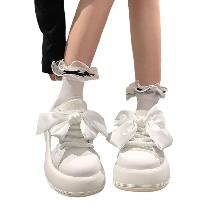 Damen Sneakers mit modischem Schleifen-Design und Komfort-Sohle