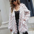 Damen Fluffige Kunstfelljacke mit langem Schnitt und lockerem Design R&B