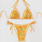 Damen Triangel-Bikini mit aufwendigem Floral-Design R&B