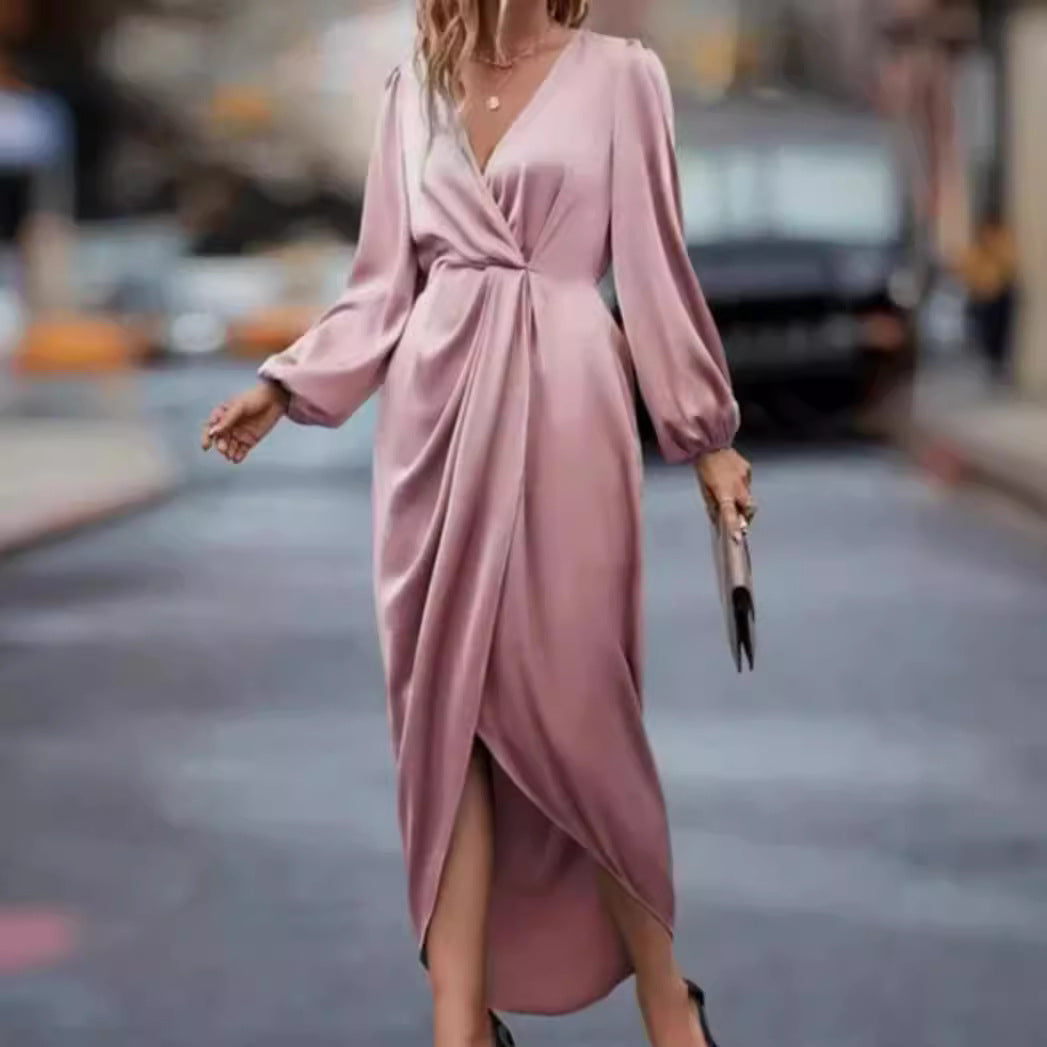 Damen elegantes und fließendes Maxi-Kleid R&B
