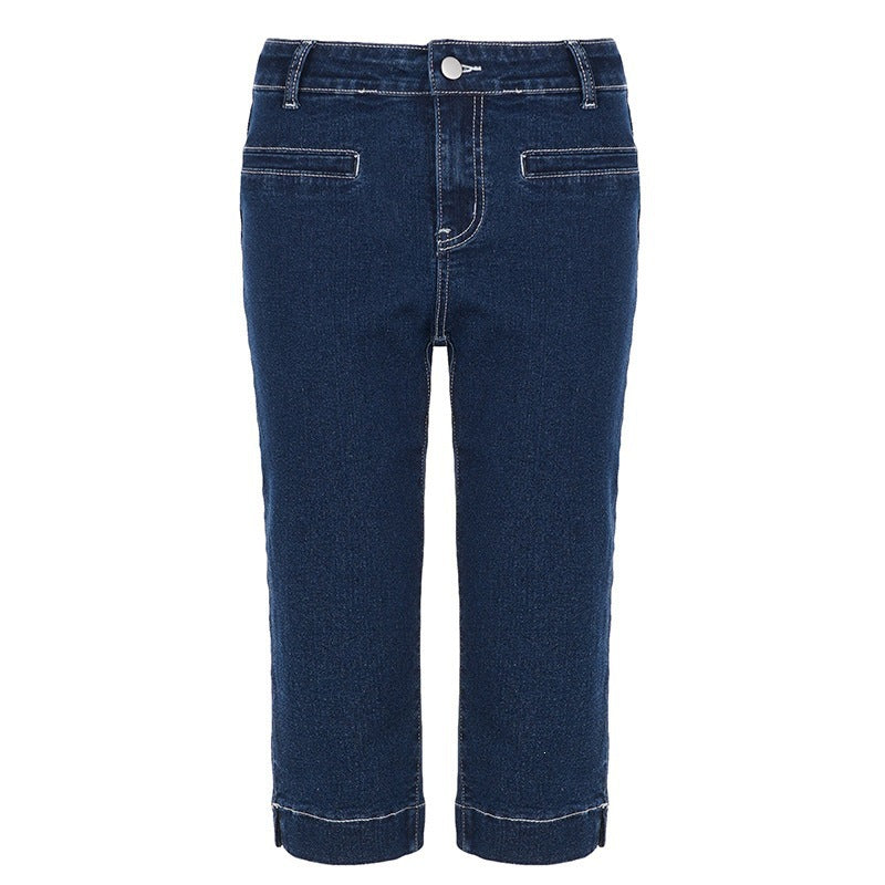 Damen klassische Jeans im Komfortschnitt mit turn-up Saum R&B
