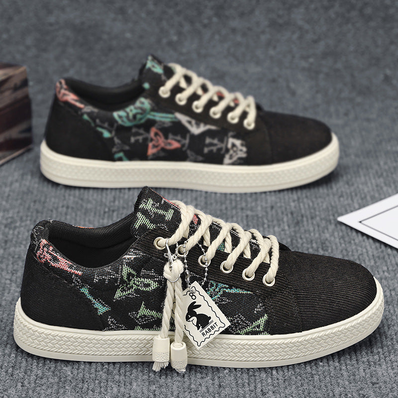 Damen modische Canvas Sneakers mit einzigartigem grafischem Design