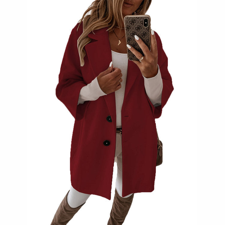 Damen oversized Strickjacke mit weitem Schnitt und eleganten Knöpfen R&B