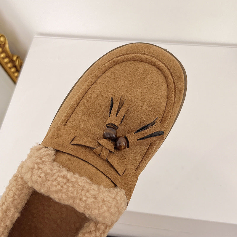 Damen warme und stilvolle Hausschuhe mit kuscheligem Innenfutter