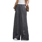 Damen weite Leinenhose mit eleganter Textur R&B