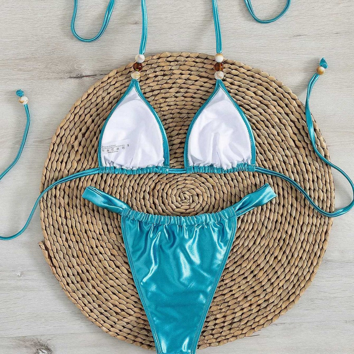 Damen Triangel-Bikini mit elegantem Falten-Design