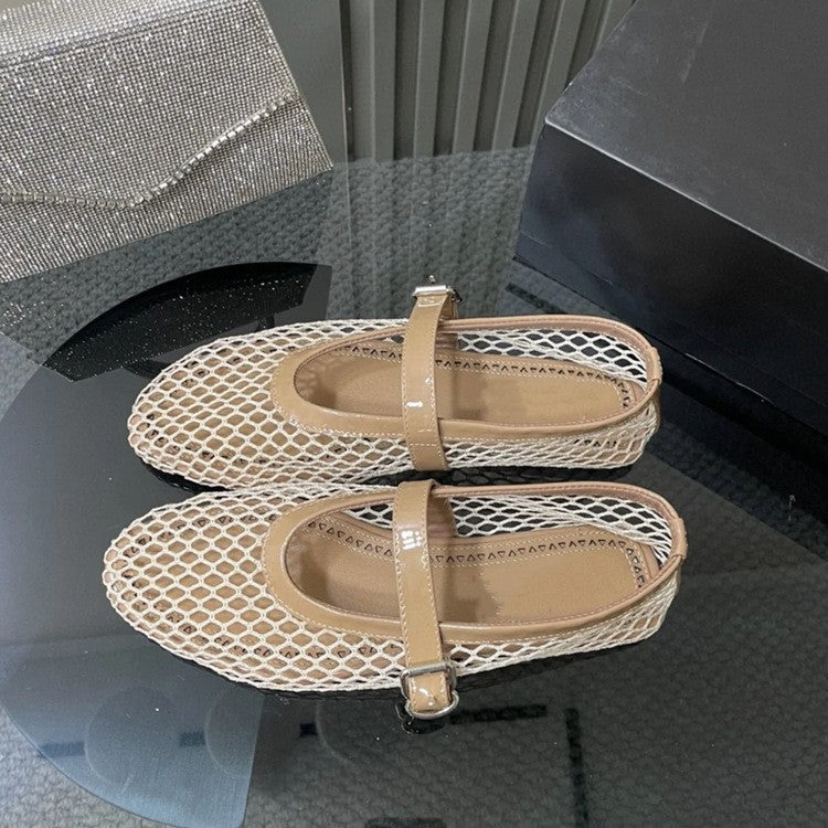 Damen Netz-Slipper mit verstellbarem Riemen und weichem Innenfutter R&B