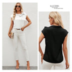 Damen elegante Bluse mit dekorativem Schleifen-Detail und schimmerndem Finish R&B