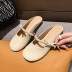 Damen Mules mit eleganter Perlenapplikation und süßem Schleifendetail EB