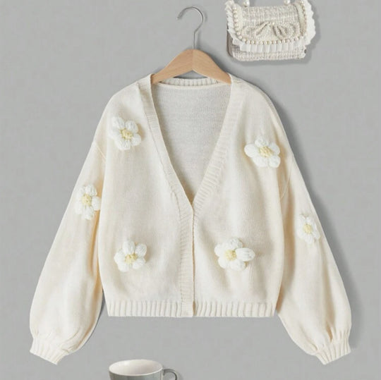 Damen Kurzjacke mit verspielten Blumenapplikationen R&B