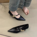 Damen elegante Mary Jane Pumps mit modischen Strassakzenten R&B