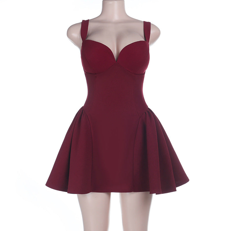 Damen Cocktailkleid mit gepolstertem Bustier und schwingendem Rock R&B