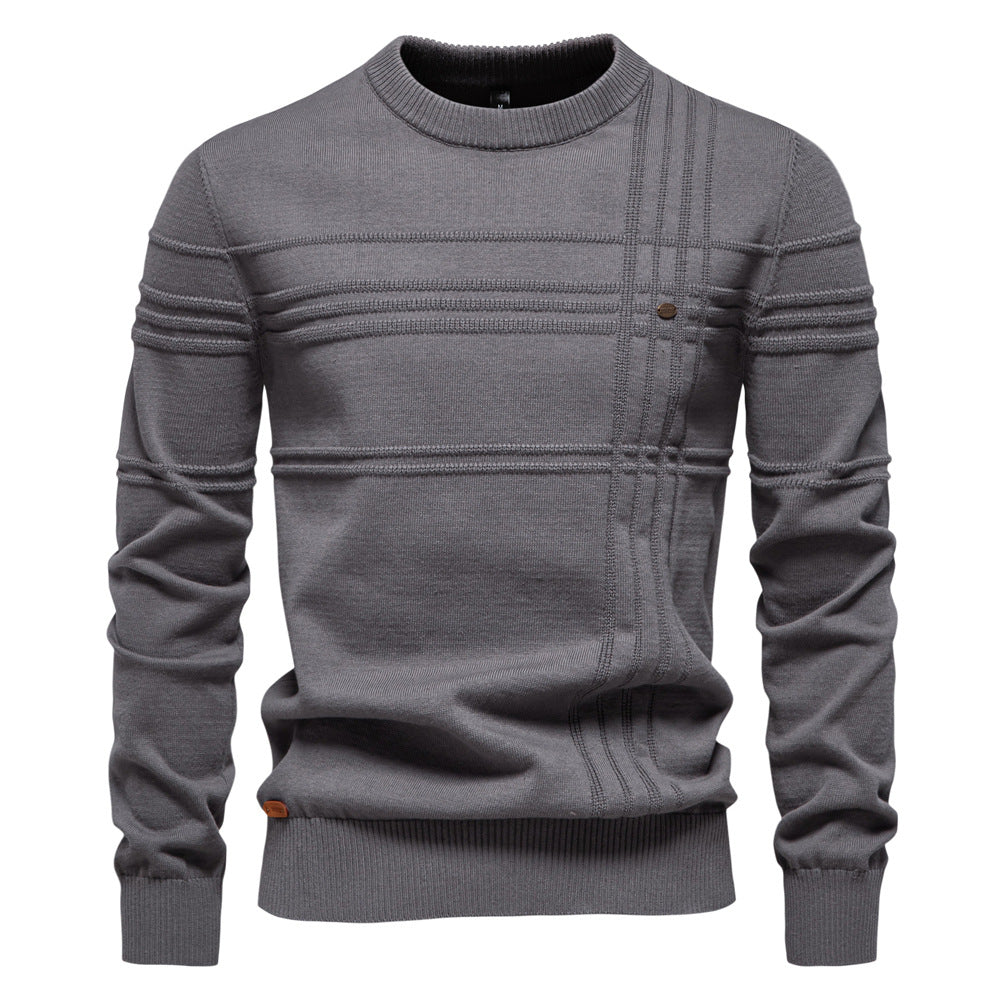 Herren Strickpullover mit modernem Strukturdesign und Komfortpassform R&B