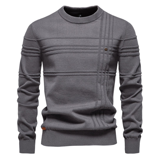 Herren Strickpullover mit modernem Strukturdesign und Komfortpassform R&B